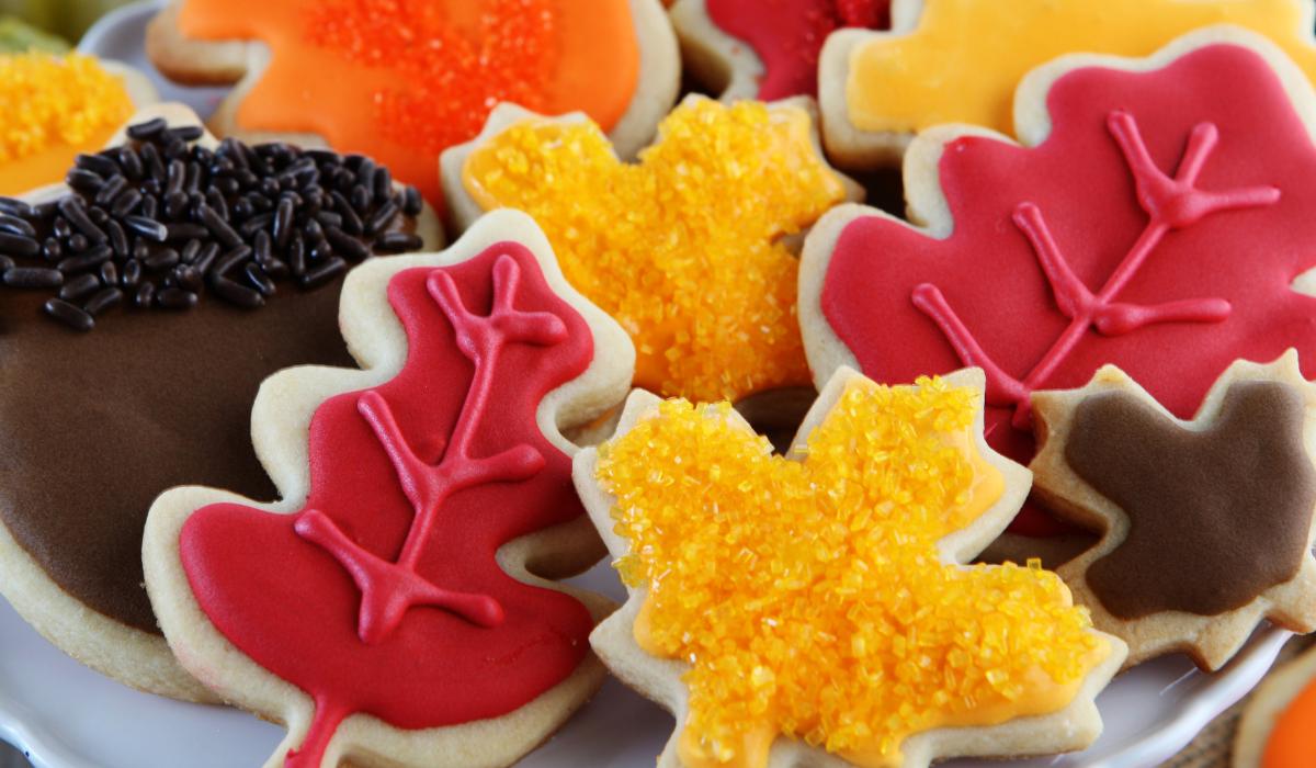 chocolates in maple leaves shapes